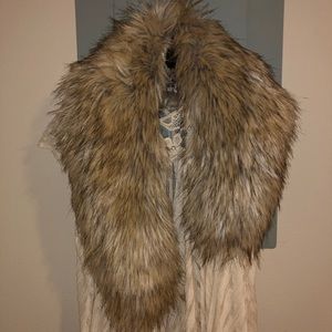 Free People Faux Fur Stole wrap scarf